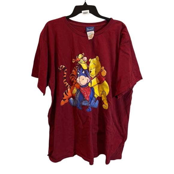 Vintage Disney Winnie the Pooh & Friends Tshirt short sleeve Women's 2X Red READ - Picture 1 of 14